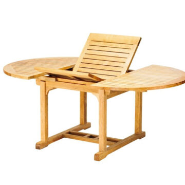 Teak Chelsea Round Extension Table 48-72 in.by Three Birds Casual