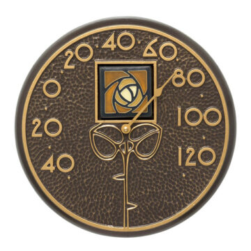 Amber Dard Hunter Rose Indoor Outdoor Wall Thermometer