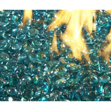 Tempered Fire Glass Gems- Aquamarine