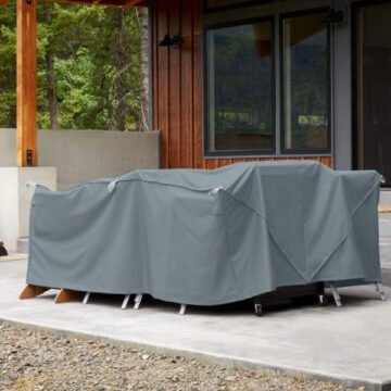 100" Large Easy Fold Patio Furniture Cover, Monument Grey, Large