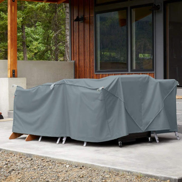 100" Large Easy Fold Patio Furniture Cover, Monument Grey, Large