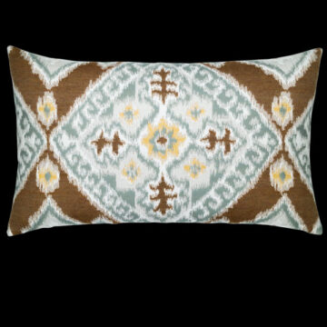 Ikat Diamond Carmel Lumbar Pillow by Elaine Smith