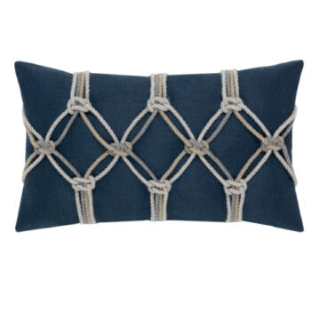 Indigo Rope Lumbar Pillow by Elaine Smith