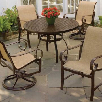 Belden Sling Aluminum Dining Set by Woodard