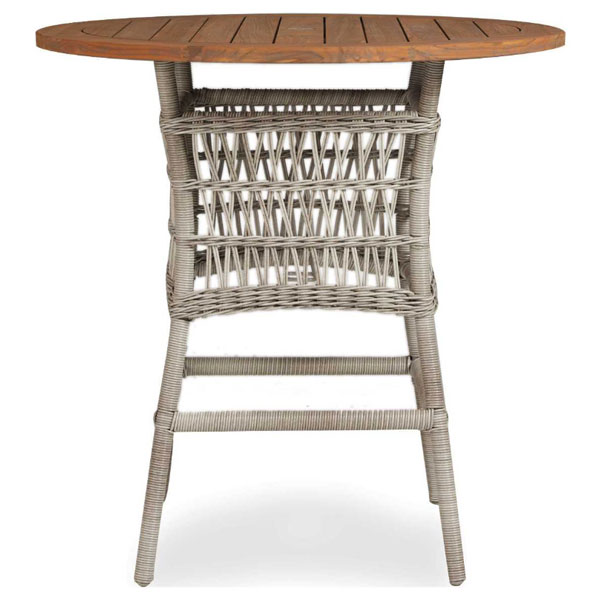 Mackinac Wicker 40''Wide Round Teak Top Bar Table by Lloyd Flanders
