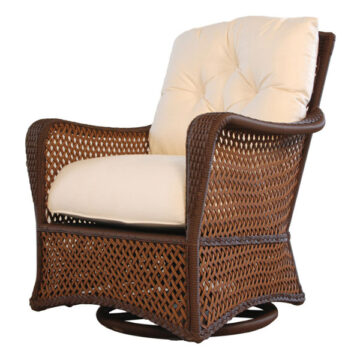 Grand Traverse Wicker Swivel Rocker Lounge Chair by Lloyd Flanders