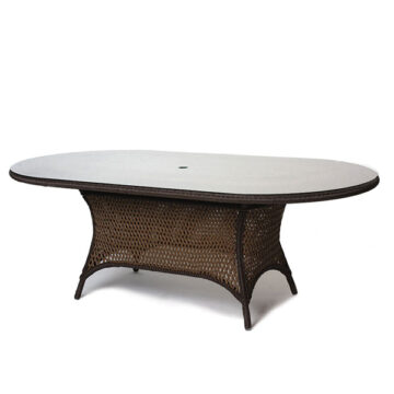 Grand Traverse Wicker 84''W x 44''D Oval Dining Table by Lloyd Flanders