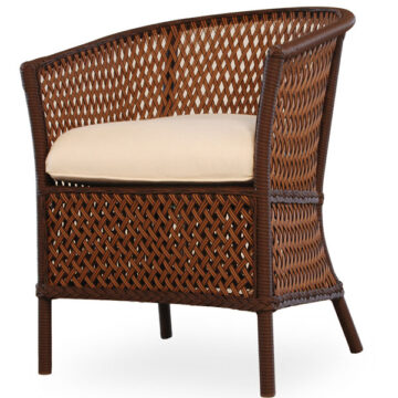 Grand Traverse Wicker Barrel Dining Arm Chair by Lloyd Flanders