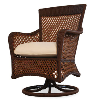 Grand Traverse Wicker Swivel Dining Arm Chair by Lloyd Flanders