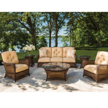 Grand Traverse Wicker 6 PC Lounge Set by Lloyd Flanders