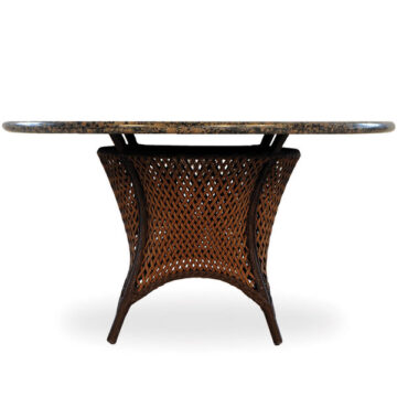 Grand Traverse Wicker 48" Stone Top Round DiningTable by Lloyd Flanders