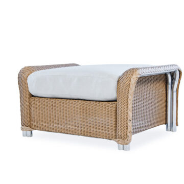 Reflections Wicker Small Ottoman by Lloyd Flanders