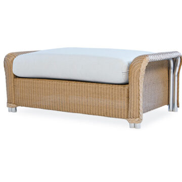 Reflections Wicker Large Ottoman by Lloyd Flanders