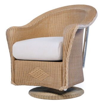 Reflections Wicker Swivel Dining Arm Chair by Lloyd Flanders