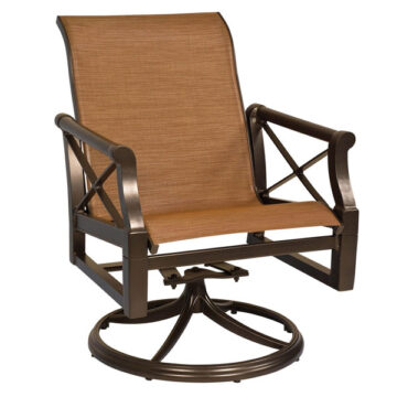 Andover Sling Aluminum Low Back Swivel Rocker by Woodard