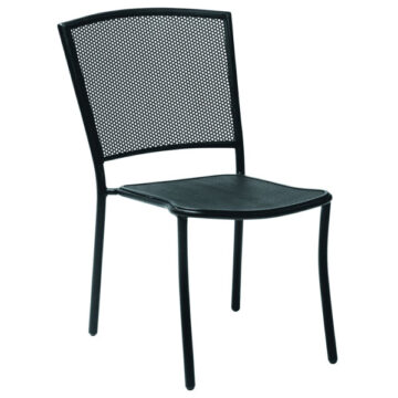 Albion Wrought Iron Side Chair in Textured Black Finish by Woodard