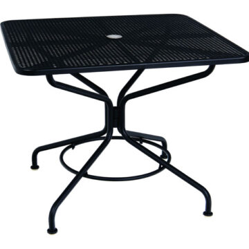 Wrought Iron 36 Square Bistro Table Textured Black by Woodard