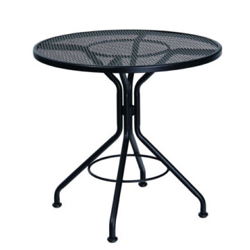 Wrought Iron 30 Round Bistro Table Textured Black by Woodard