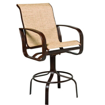 Cayman Isle Sling Aluminum Swivel Bar Stool by Woodard