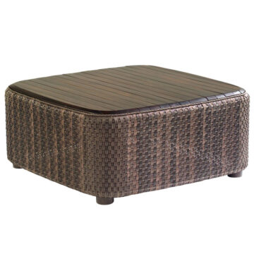 Whitecraft Aruba Wicker 36 Square Teak Top Coffee Table
