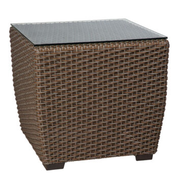 Whitecraft Augusta Wicker 24 Square Glass Top End Table by Woodard
