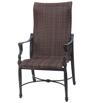 Bel Air Cast Aluminum Woven High Back Dining Chair by Gensun