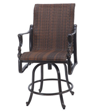 Bel Air Cast Aluminum Woven Balcony Stool by Gensun