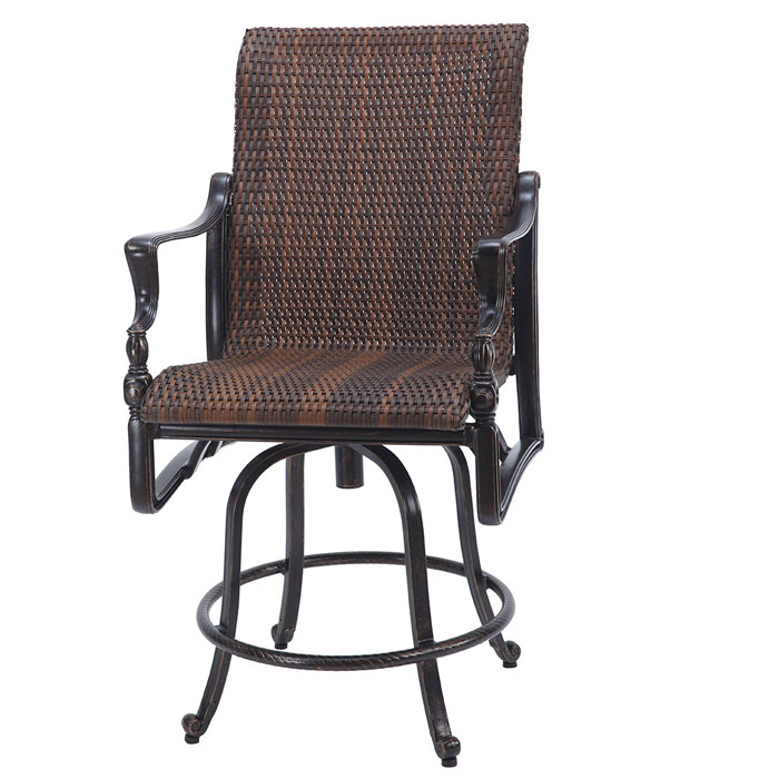 Bel Air Cast Aluminum Woven Balcony Stool by Gensun