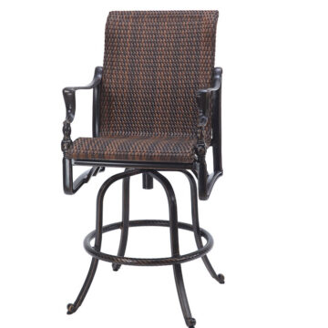 Bel Air Cast Aluminum Woven Swivel Bar Stool by Gensun