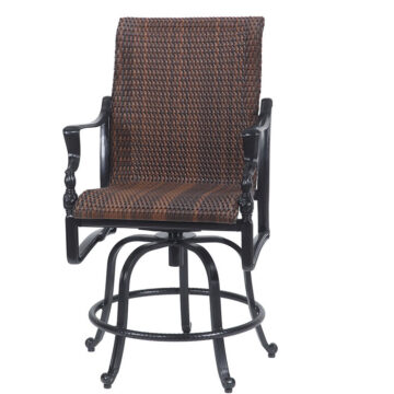 Bel Air Cast Aluminum Woven Swivel Rocking Balcony Stool by Gensun
