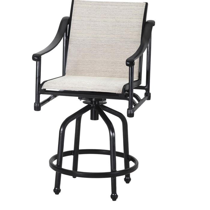 Morro Bay Cast Aluminum Sling Swivel Bar Stool by Gensun