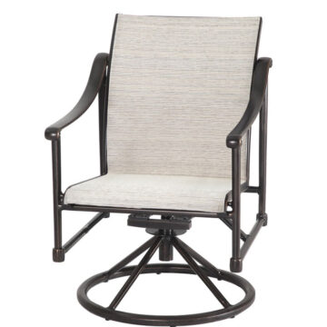 Morro Bay Cast Aluminum Sling Swivel Dining Chair by Gensun