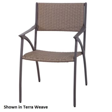 Amari Woven Aluminum Carbon Dining Arm Chair by Gensun