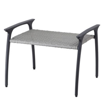 Amari Woven Aluminum Carbon Ottoman by Gensun