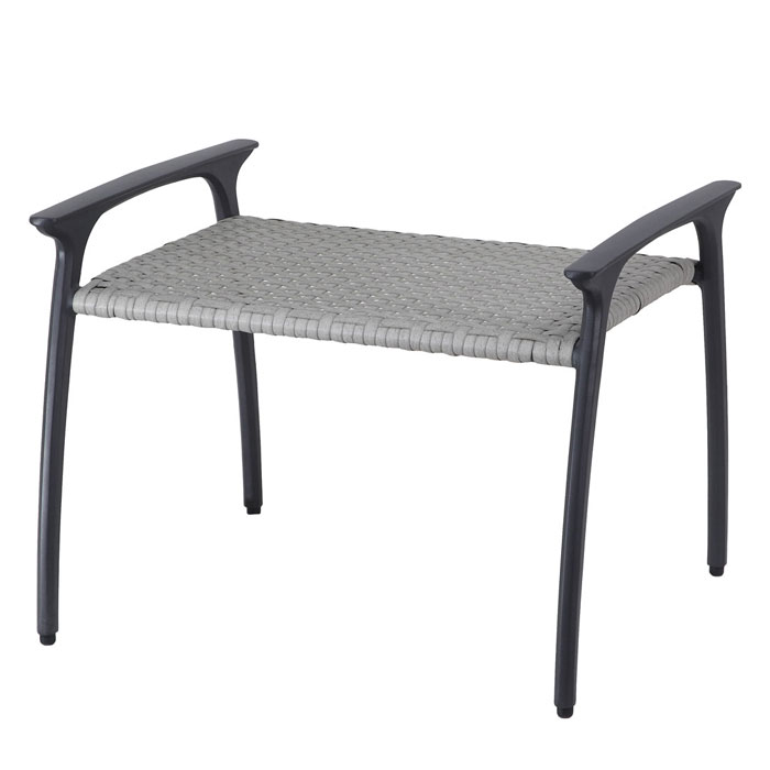 Amari Woven Aluminum Carbon Ottoman by Gensun