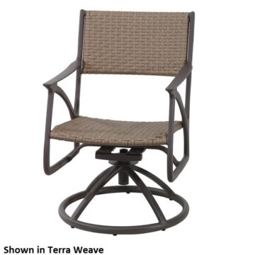 Amari Woven Aluminum Carbon Swivel Dining Arm Chair by Gensun