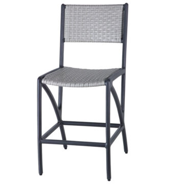 Amari Woven Aluminum Carbon Stationary Counter Stool by Gensun