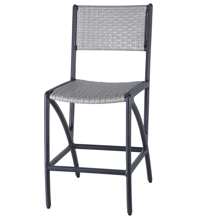 Amari Woven Aluminum Carbon Stationary Counter Stool by Gensun