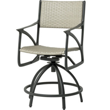 Amari Woven Aluminum Swivel Rocker Balcony Stool by Gensun