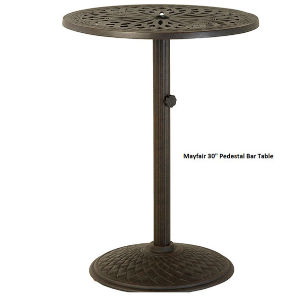 Mayfair 30" Round Pedestal Bar Table - Thumbnail 4