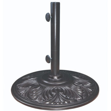 Art Deco Black Cast Aluminum Umbrella Base 50 lbs by Treasure Garden