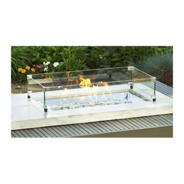 12x24" Rectangular Tempered Glass Wind Guard by Outdoor Greatroom
