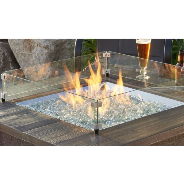 16 x 16" Square Tempered Glass Wind Guard by Outdoor Greatroom