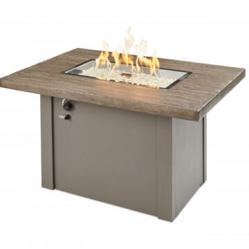 Driftwood Havenwood Gas Fire Pit Table with Grey Base by Outdoor GreatRoom
