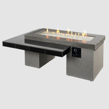 Black Uptown Linear Gas Fire Pit Table by Outdoor Great Room