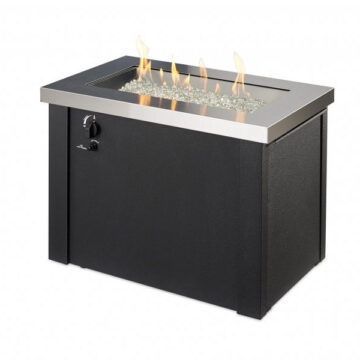 Stainless Steel Providence Rectangular Gas Fire Pit Table by Outdoor Greatroom