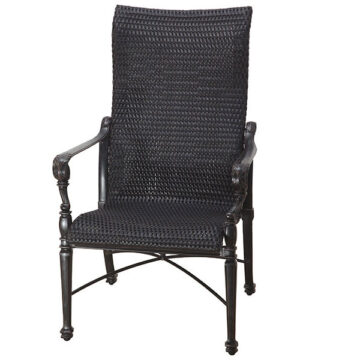 Grand Terrace Cast Aluminum Woven High Back Dining Chair by Gensun