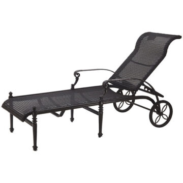 Grand Terrace Cast Aluminum Woven Chaise Lounge by Gensun