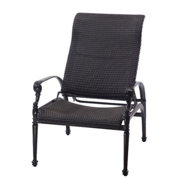Grand Terrace Cast Aluminum Woven Reclining Chair by Gensun