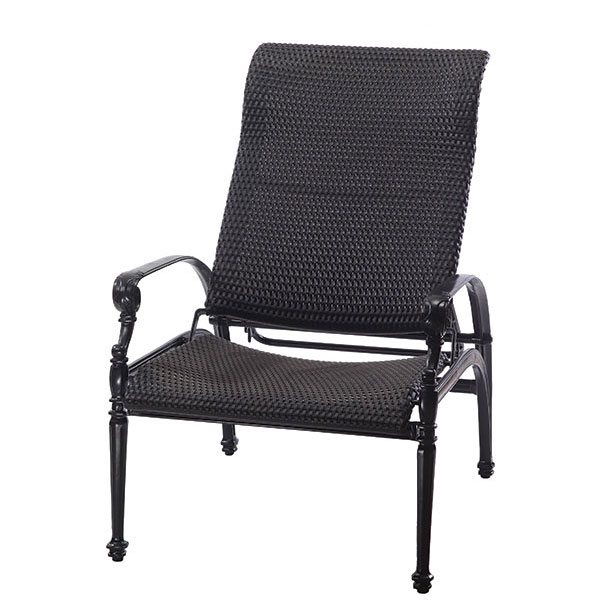 Grand Terrace Cast Aluminum Woven Reclining Chair by Gensun
